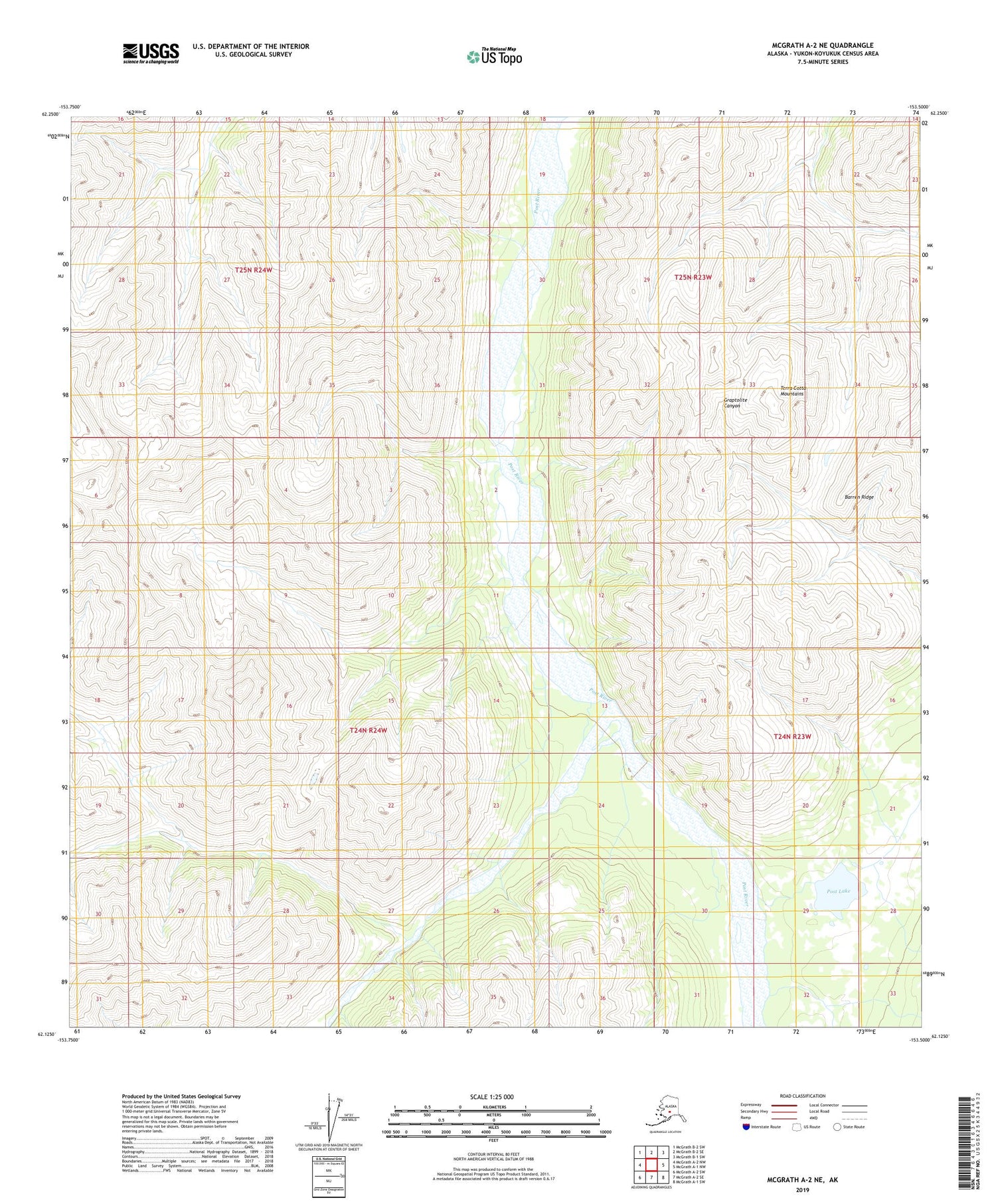 McGrath A-2 NE Alaska US Topo Map Image