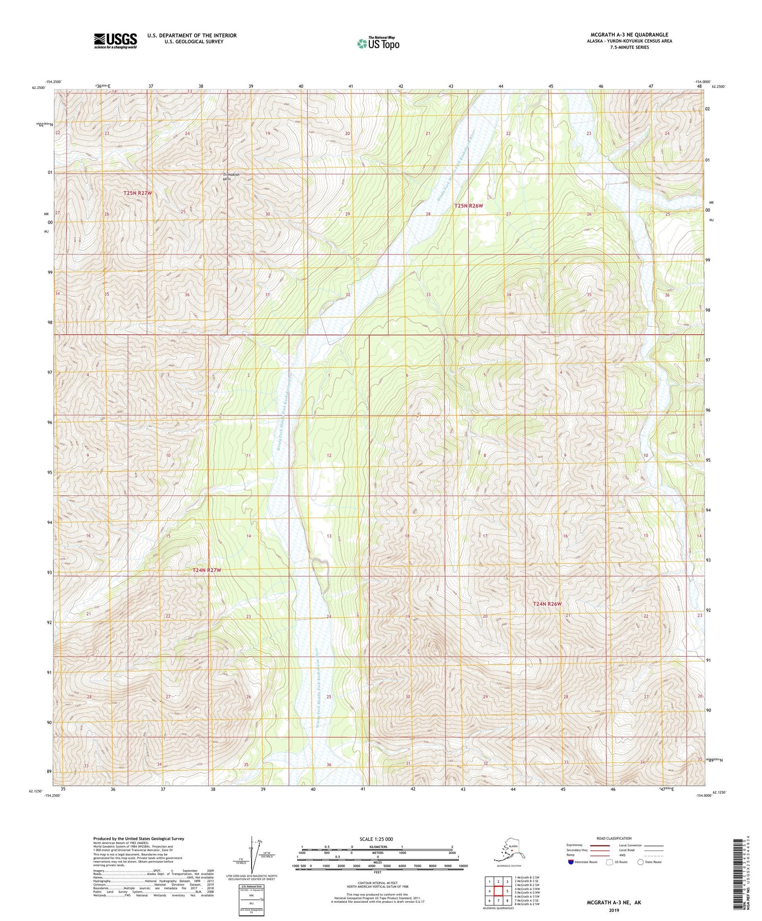 McGrath A-3 NE Alaska US Topo Map Image