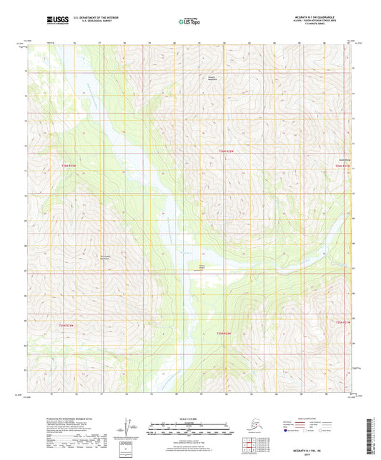 McGrath B-1 SW Alaska US Topo Map Image