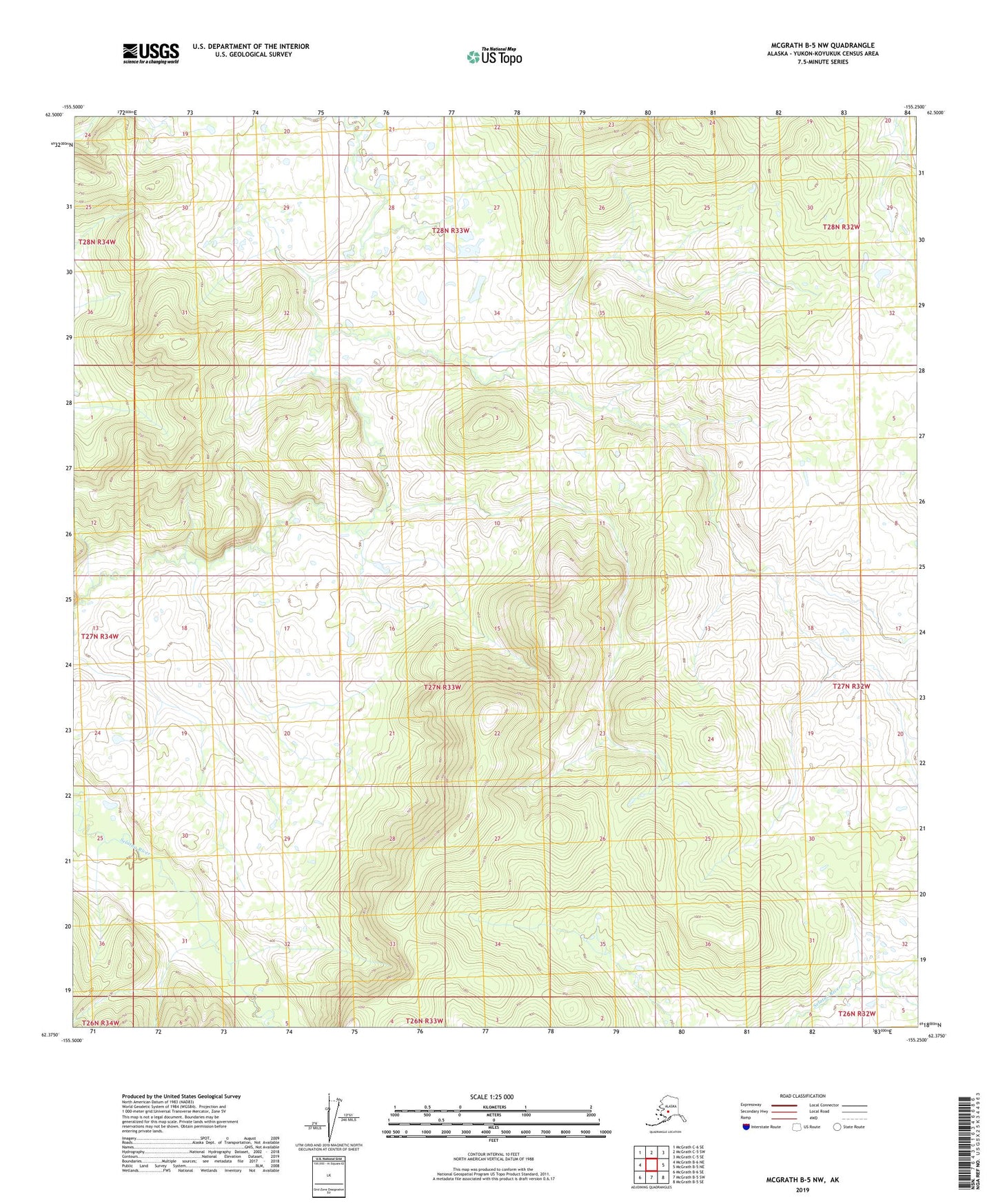 McGrath B-5 NW Alaska US Topo Map Image