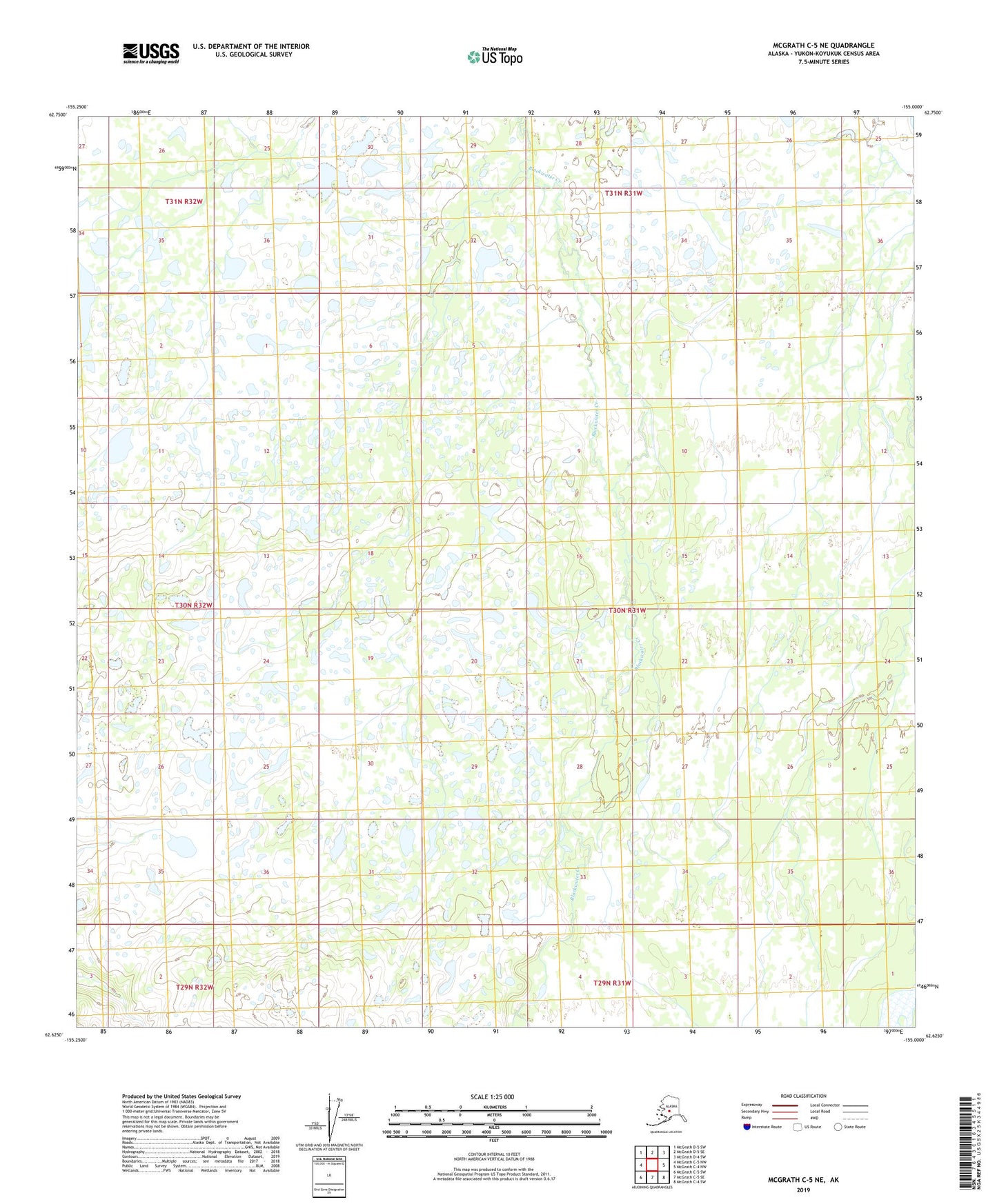 McGrath C-5 NE Alaska US Topo Map Image
