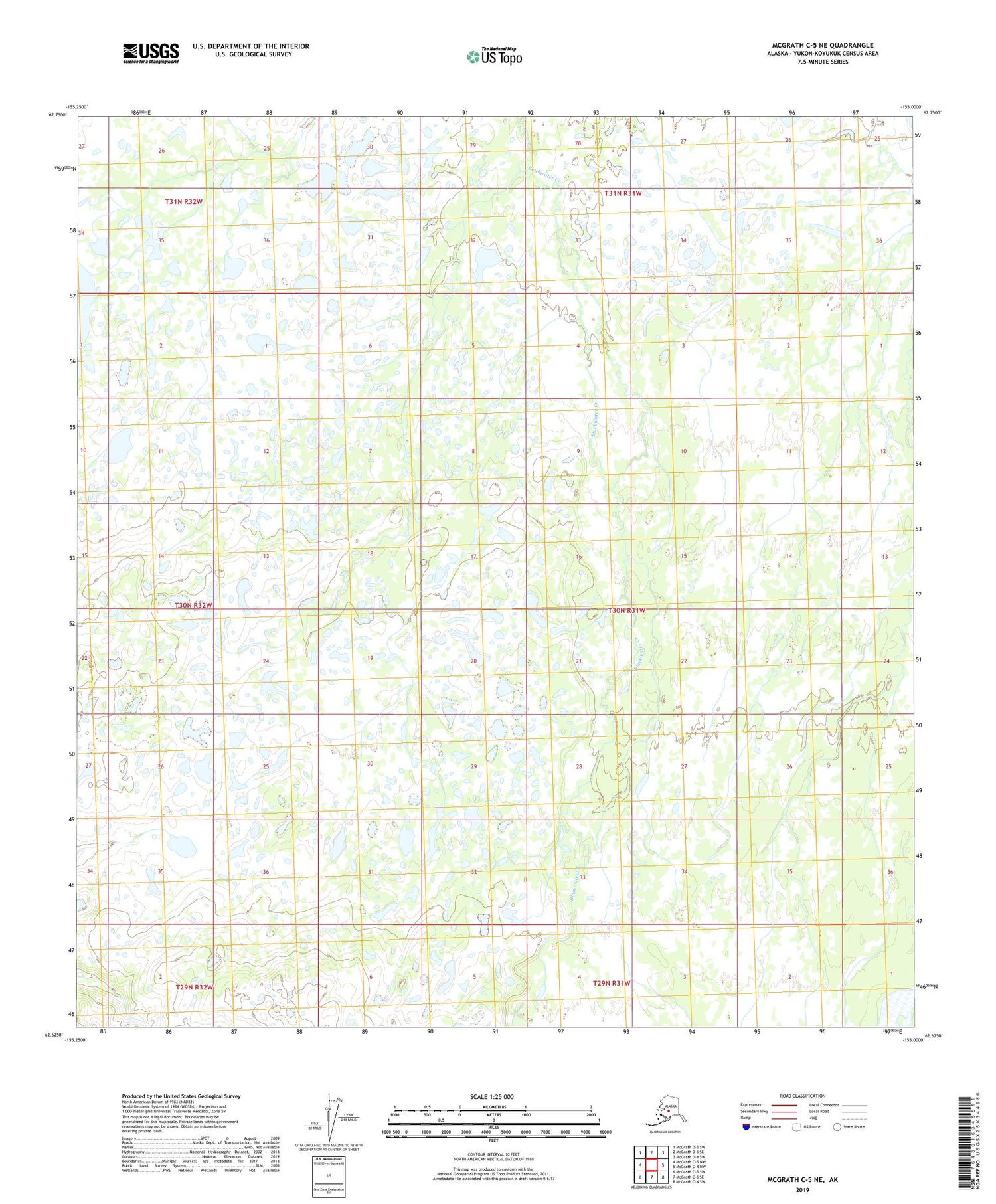 McGrath C-5 NE Alaska US Topo Map Image