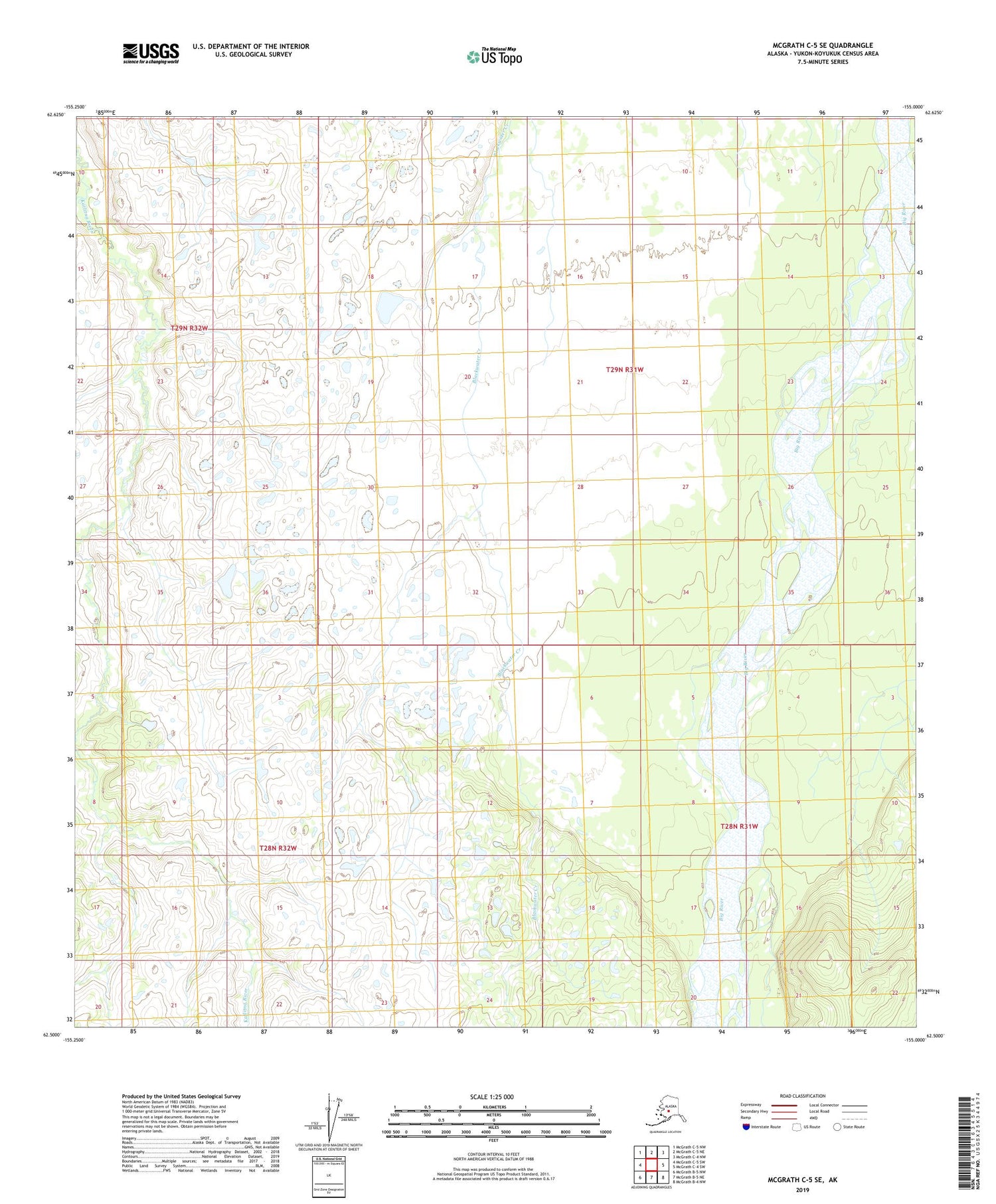 McGrath C-5 SE Alaska US Topo Map Image