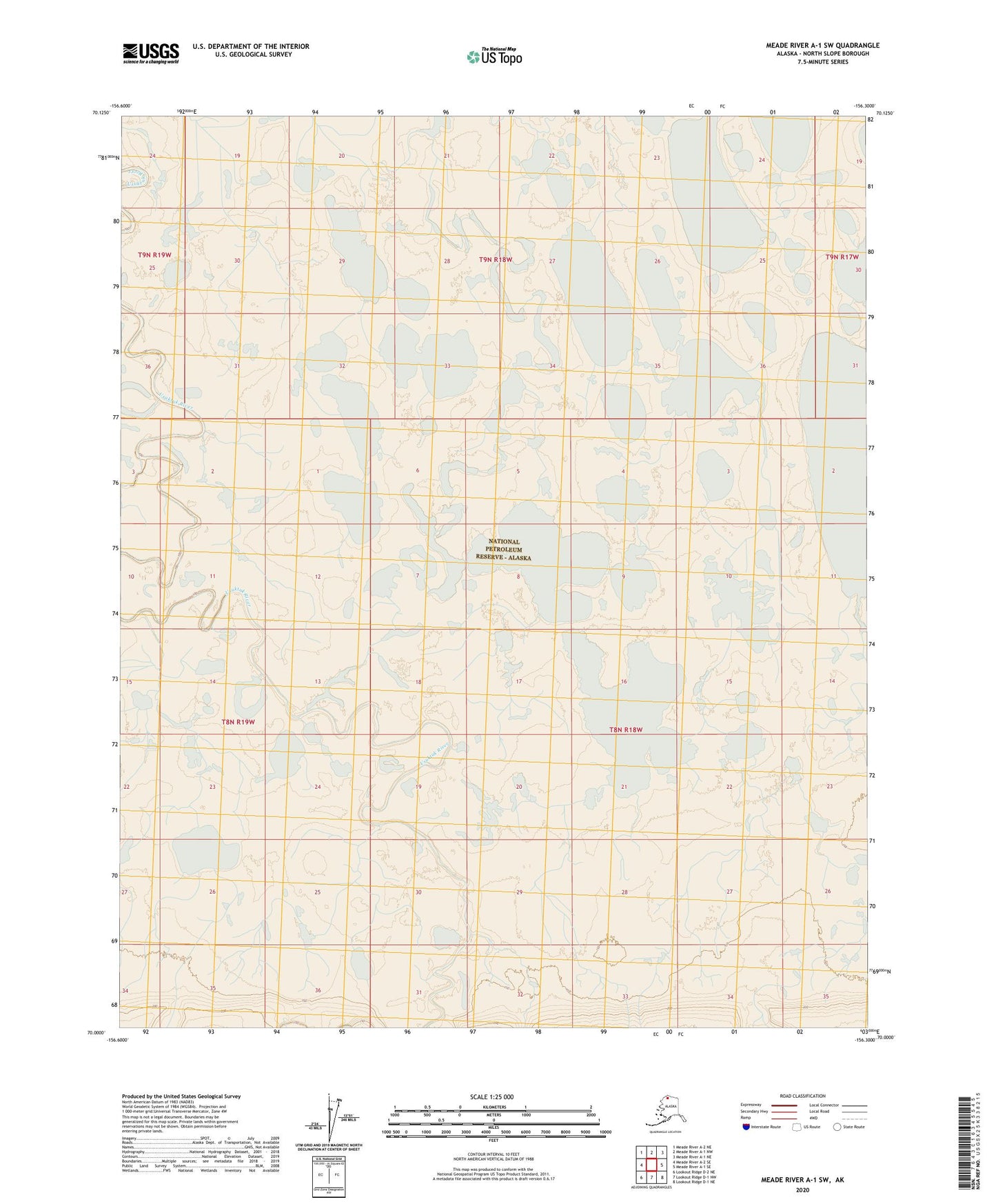 Meade River A-1 SW Alaska US Topo Map Image