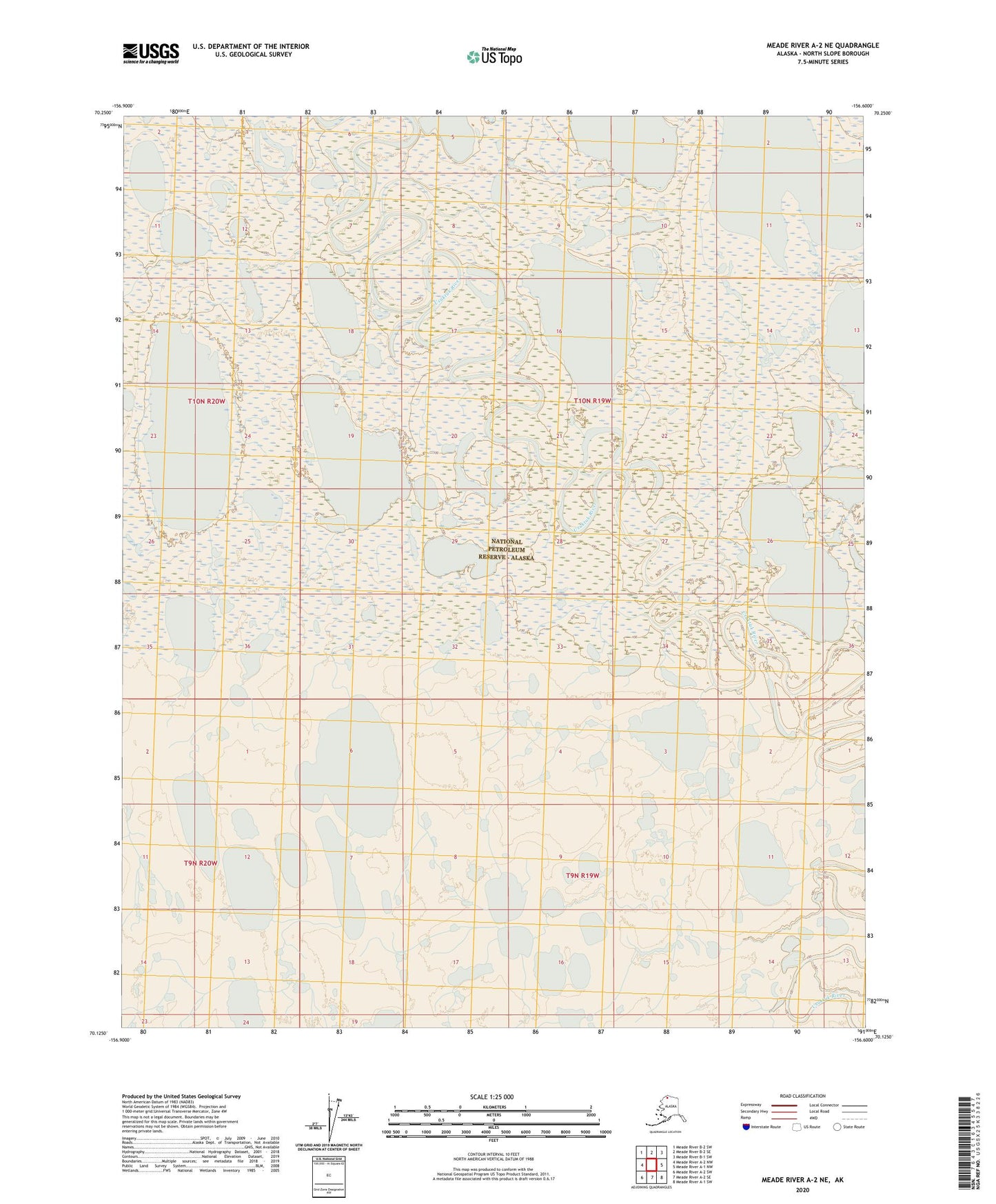 Meade River A-2 NE Alaska US Topo Map Image