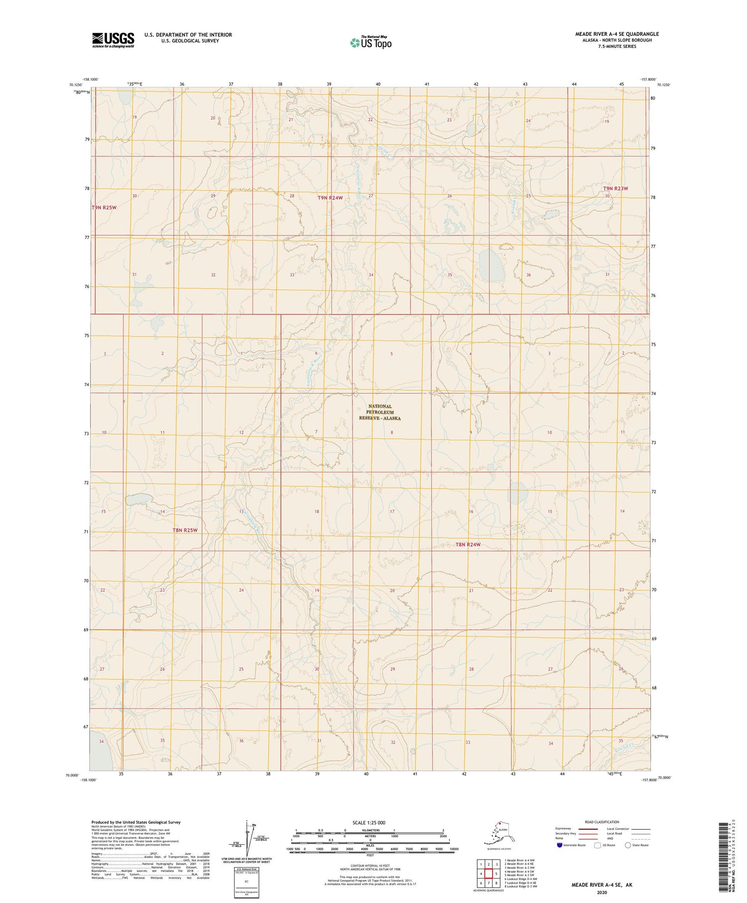 Meade River A-4 SE Alaska US Topo Map Image
