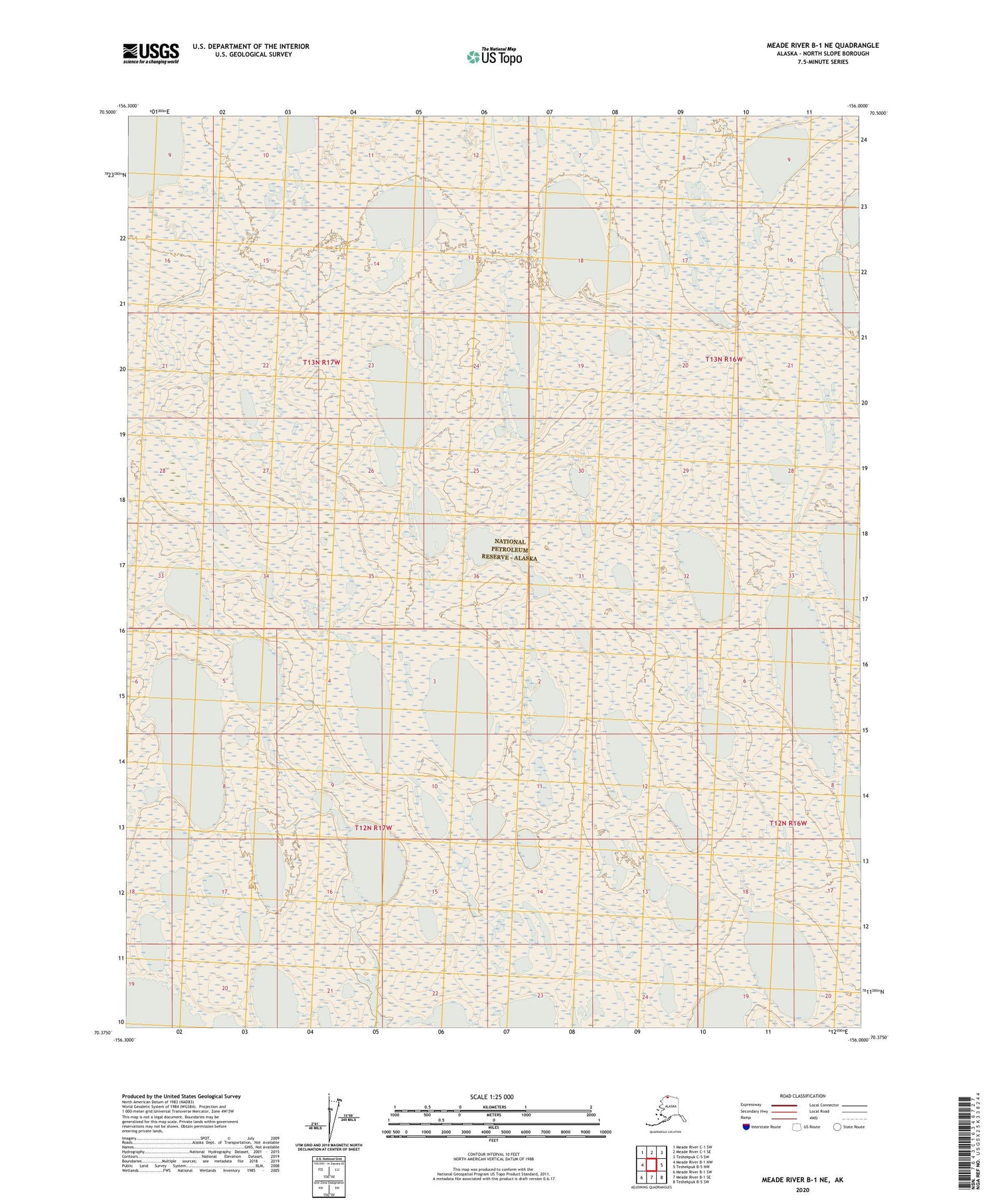 Meade River B-1 NE Alaska US Topo Map Image