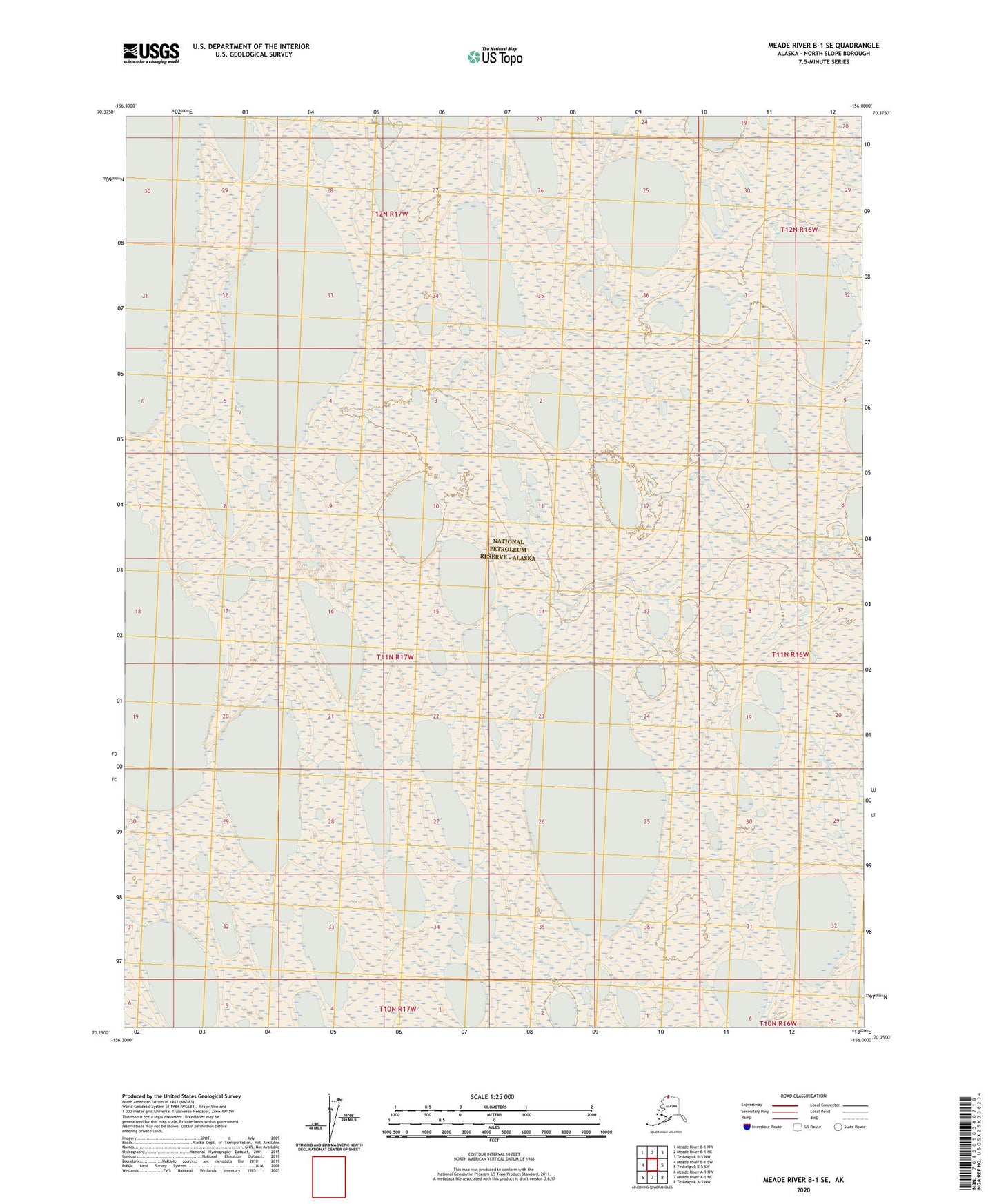 Meade River B-1 SE Alaska US Topo Map Image