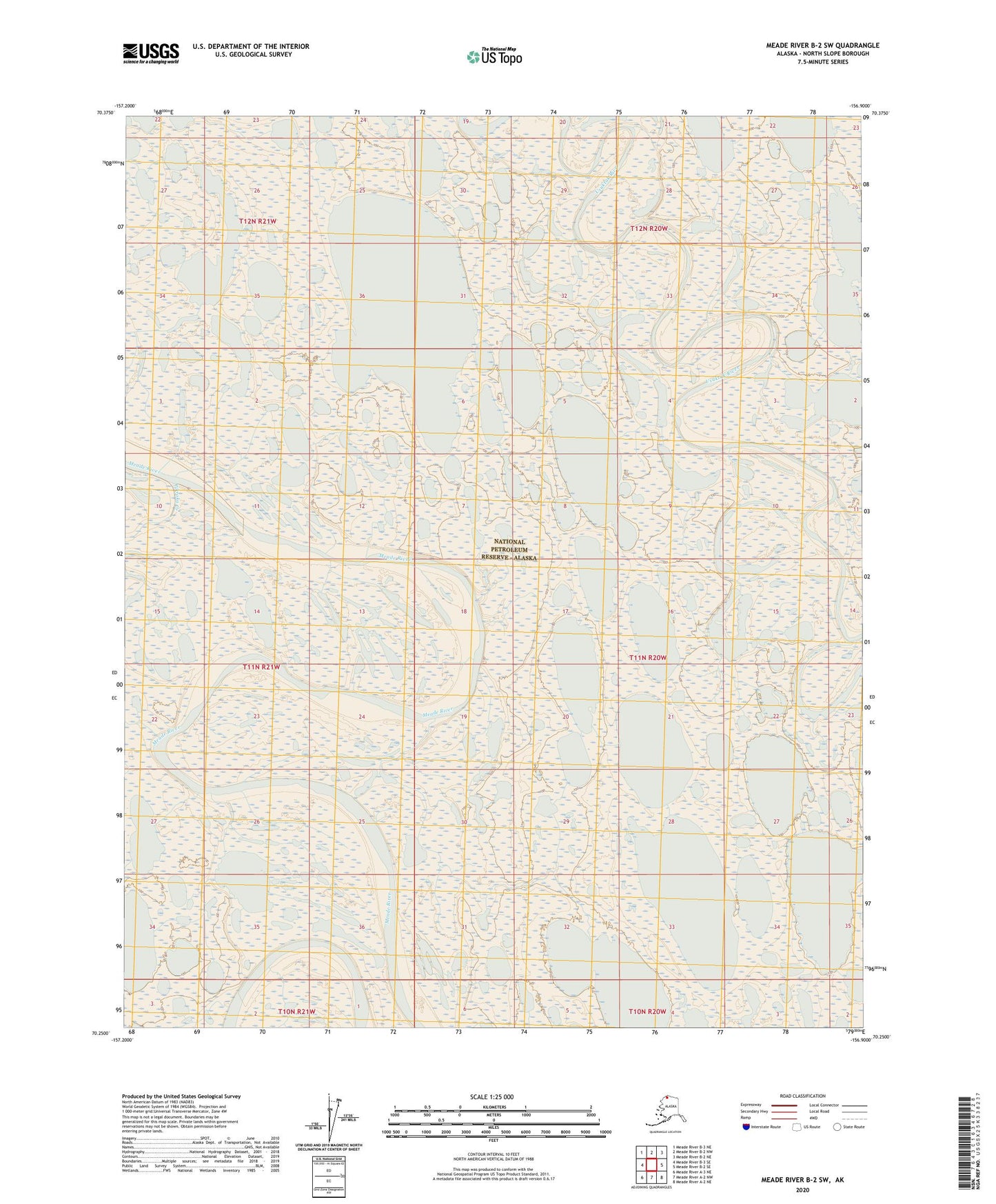 Meade River B-2 SW Alaska US Topo Map Image
