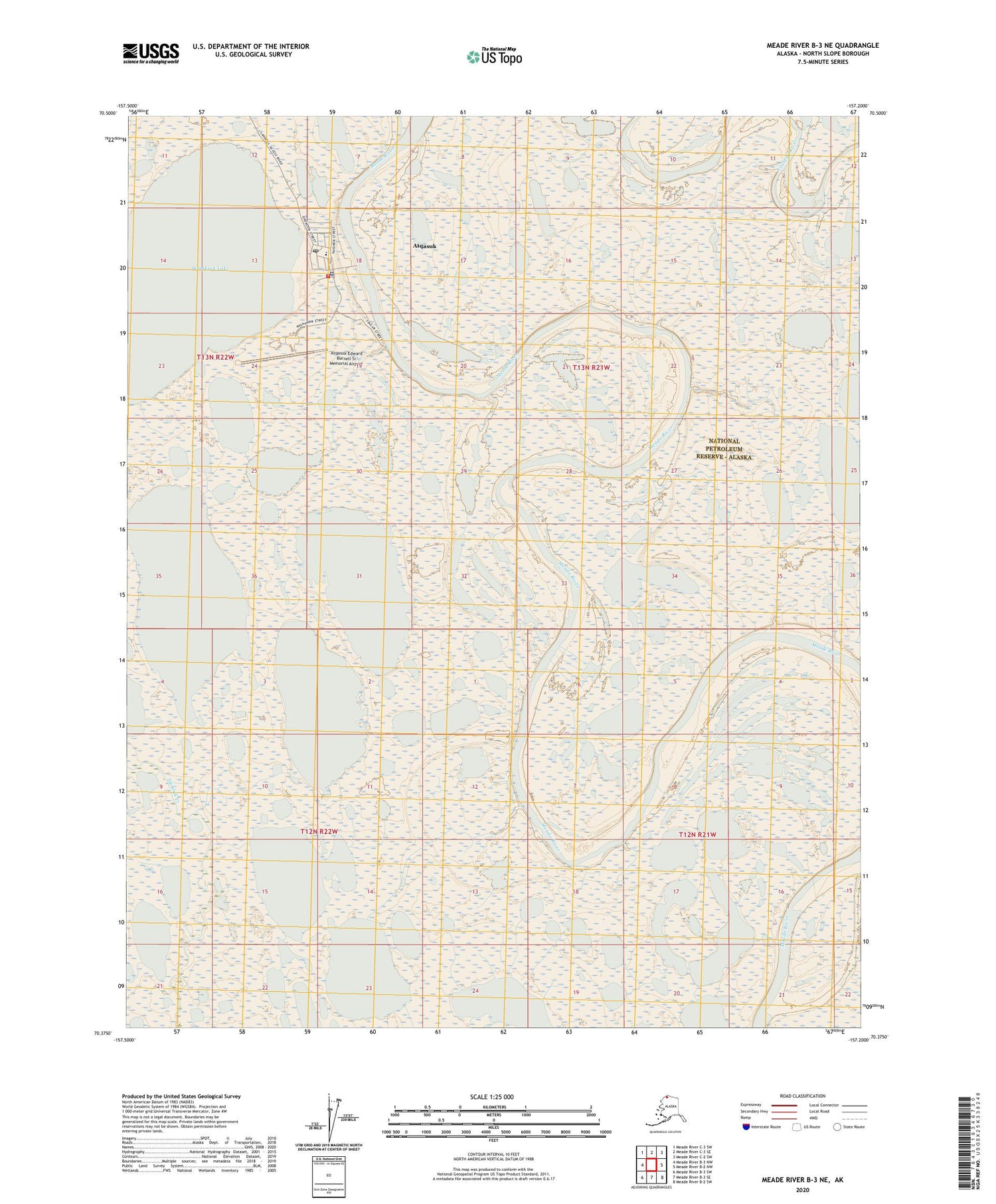 Meade River B-3 NE Alaska US Topo Map Image