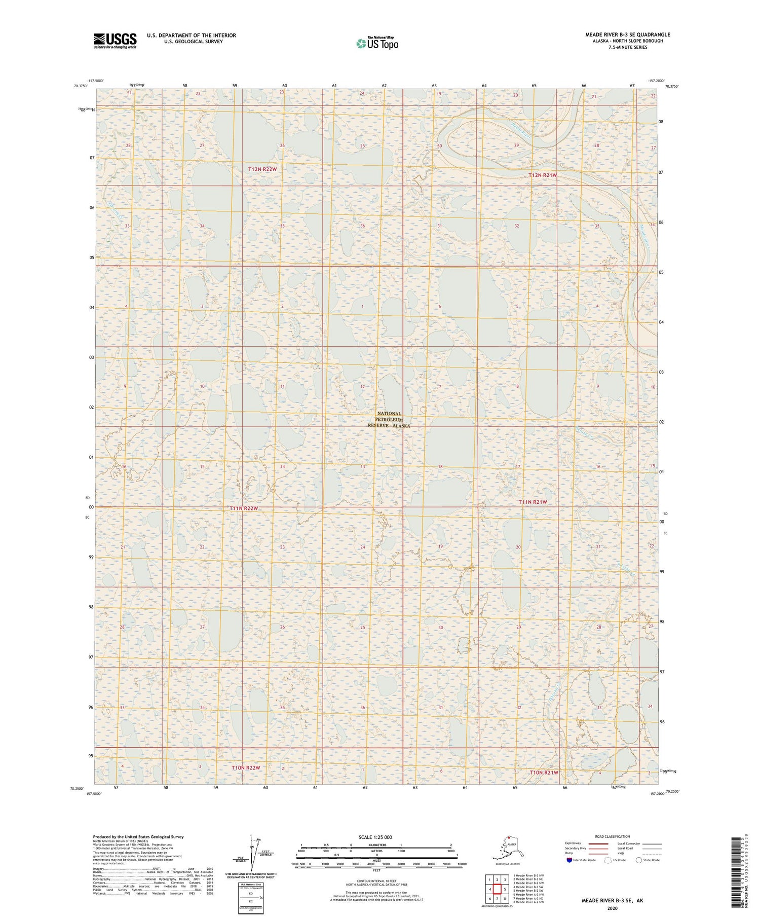 Meade River B-3 SE Alaska US Topo Map Image