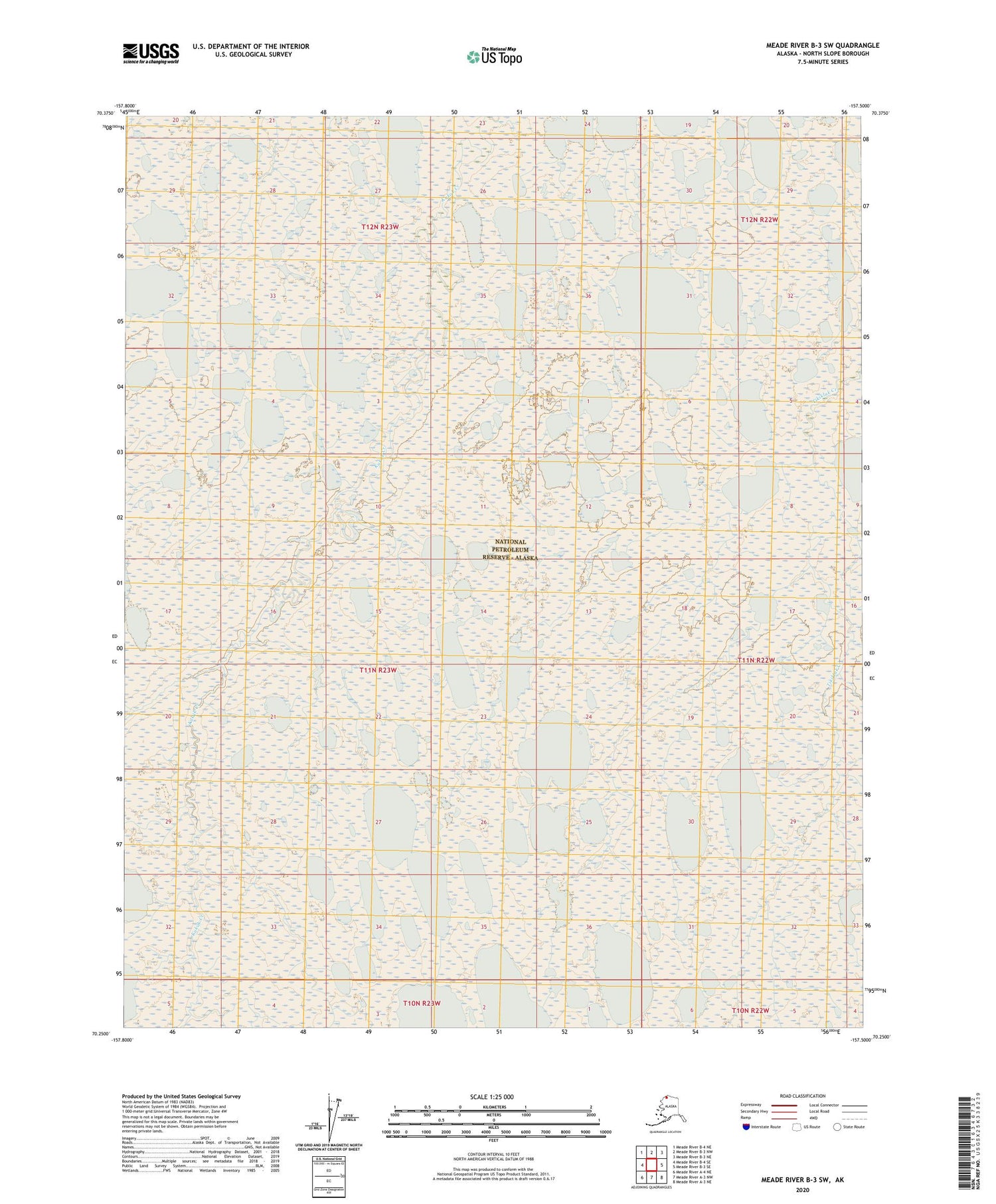 Meade River B-3 SW Alaska US Topo Map Image