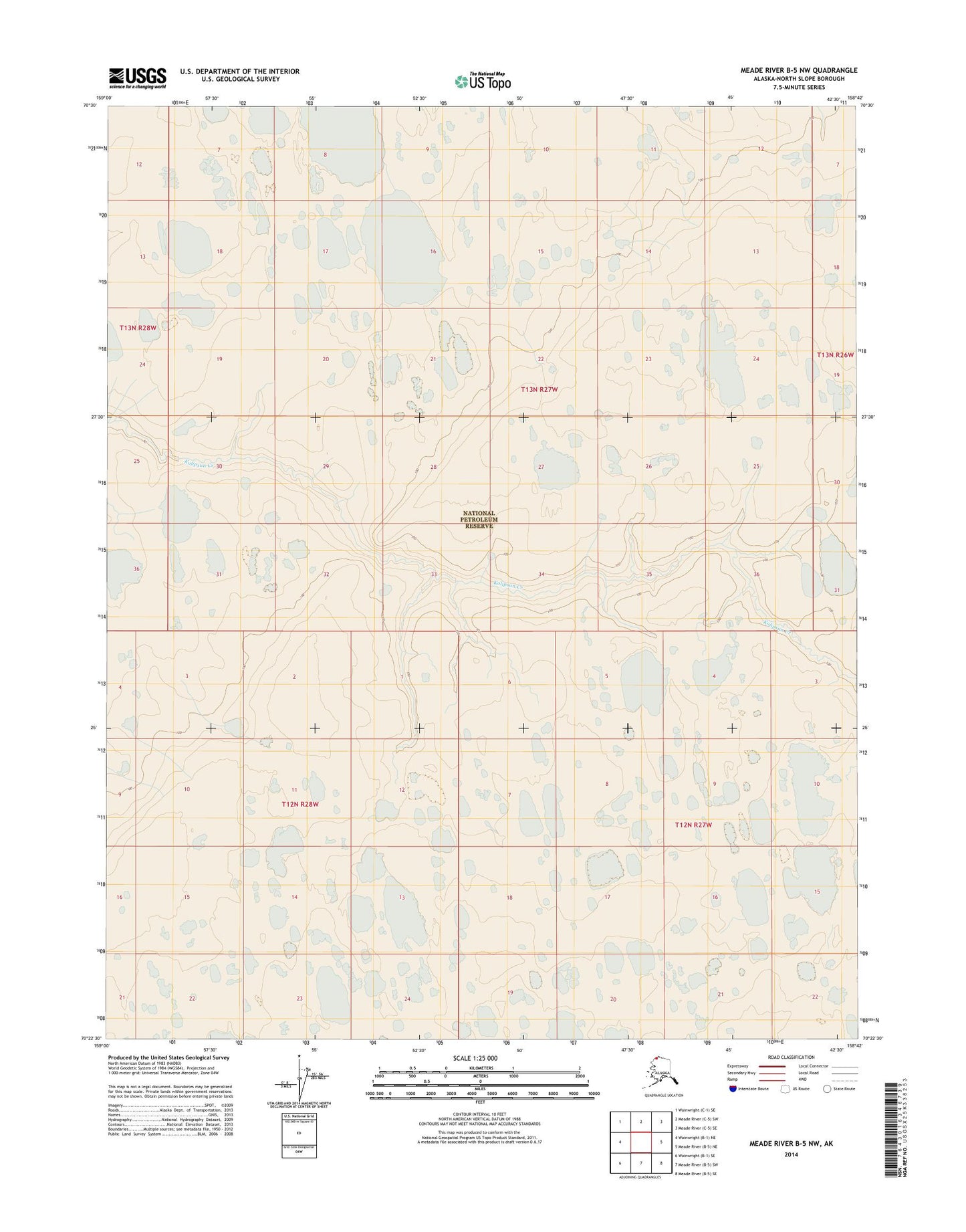 Meade River B-5 NW Alaska US Topo Map Image