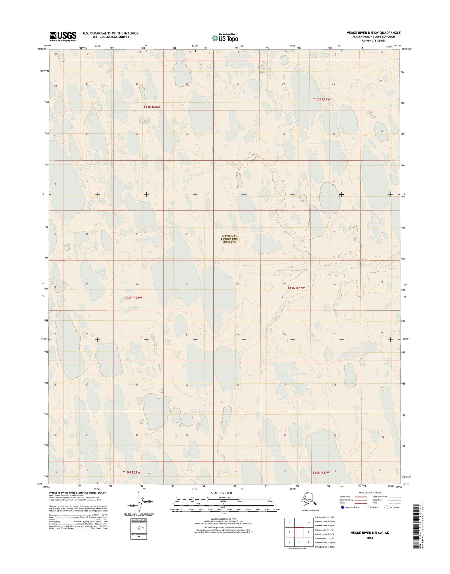 Meade River B-5 SW Alaska US Topo Map Image