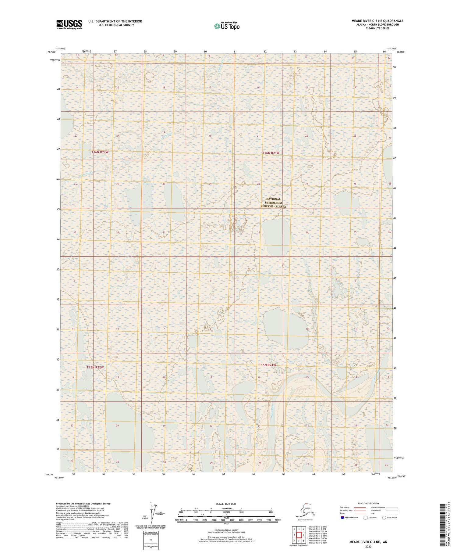 Meade River C-3 NE Alaska US Topo Map Image