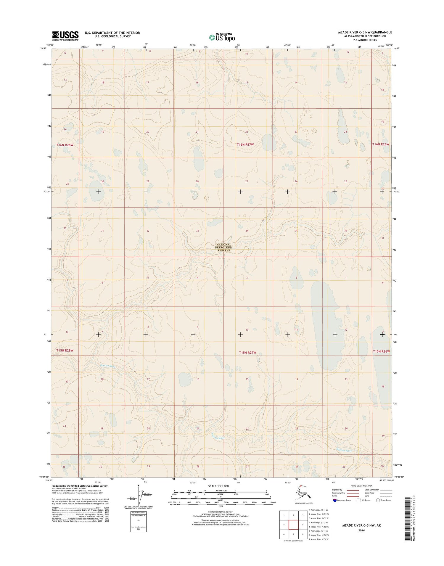 Meade River C-5 NW Alaska US Topo Map Image