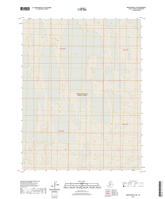 Meade River D-2 NW Alaska US Topo Map Image