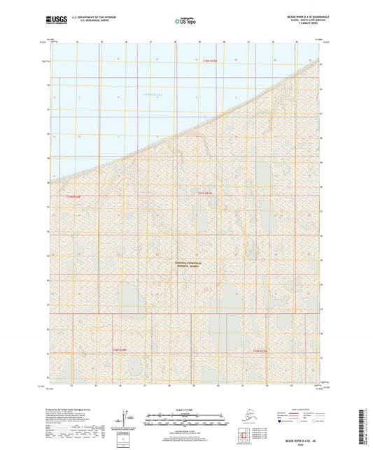 Meade River D-4 SE Alaska US Topo Map Image