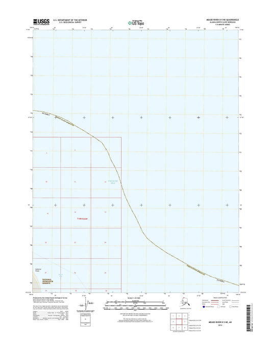 Meade River D-5 NE Alaska US Topo Map Image