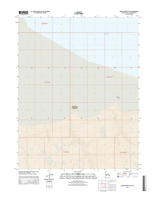 Meade River D-5 SE Alaska US Topo Map Image