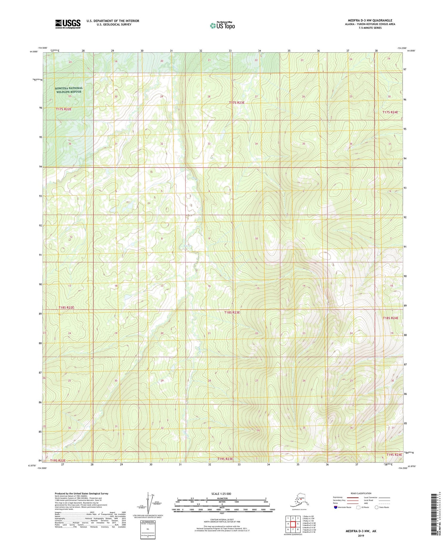 Medfra D-3 NW Alaska US Topo Map Image