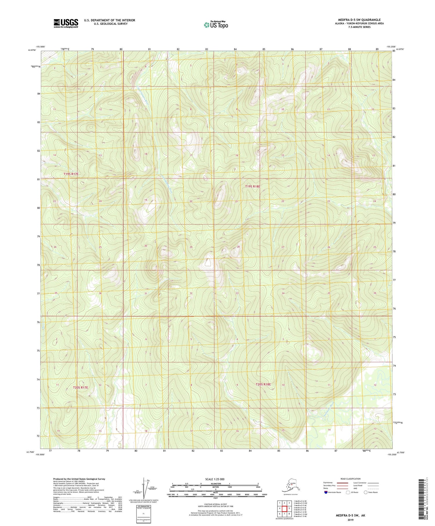 Medfra D-5 SW Alaska US Topo Map Image