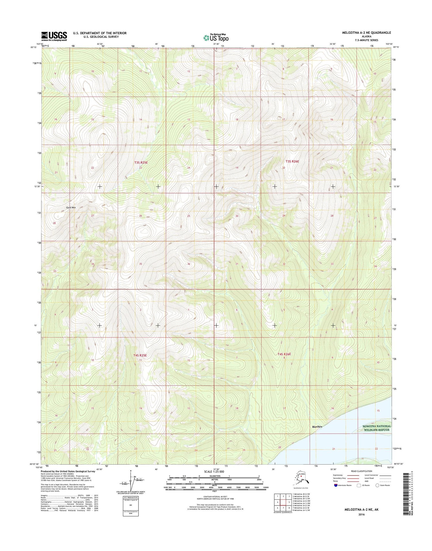 Melozitna A-2 NE Alaska US Topo Map Image