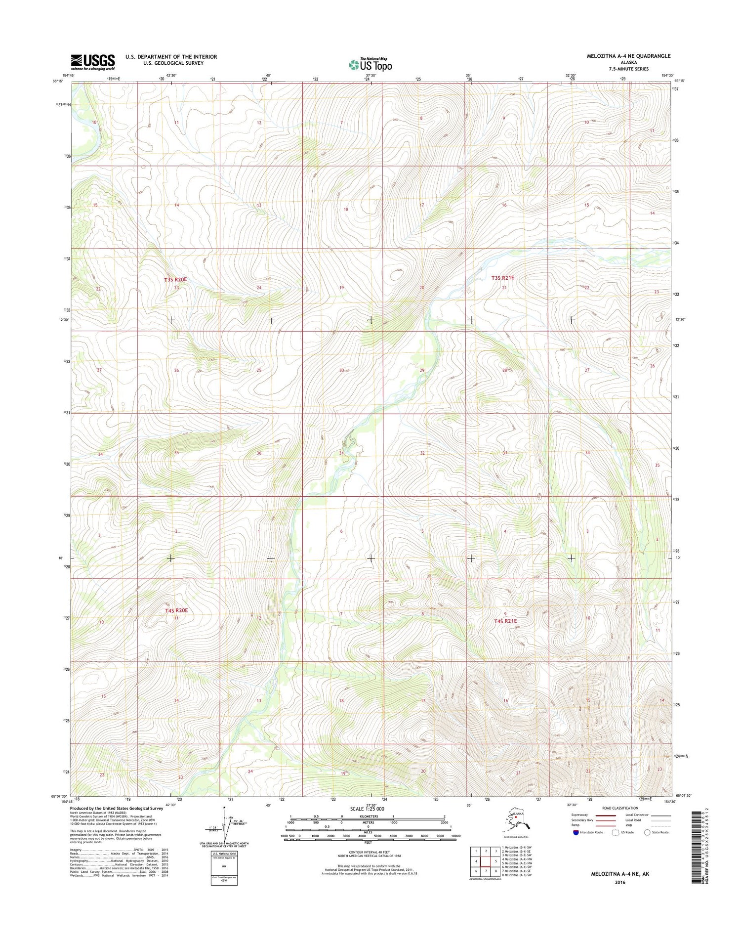 Melozitna A-4 NE Alaska US Topo Map Image