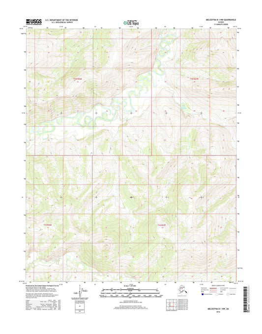 Melozitna B-1 NW Alaska US Topo Map Image