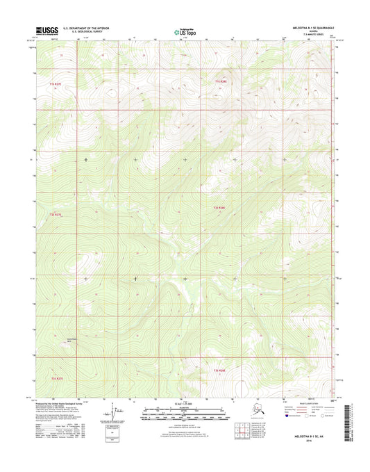 Melozitna B-1 SE Alaska US Topo Map Image