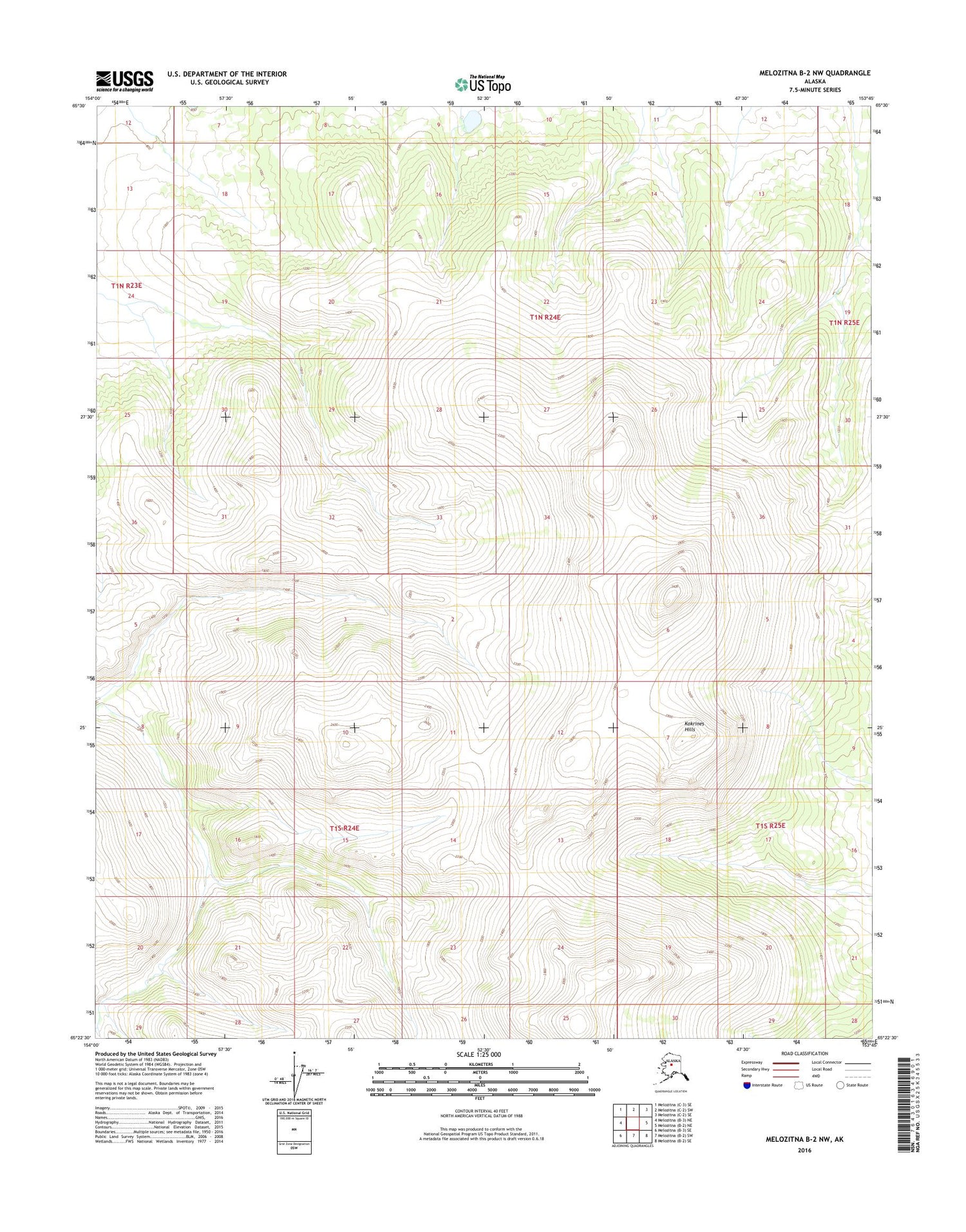 Melozitna B-2 NW Alaska US Topo Map Image
