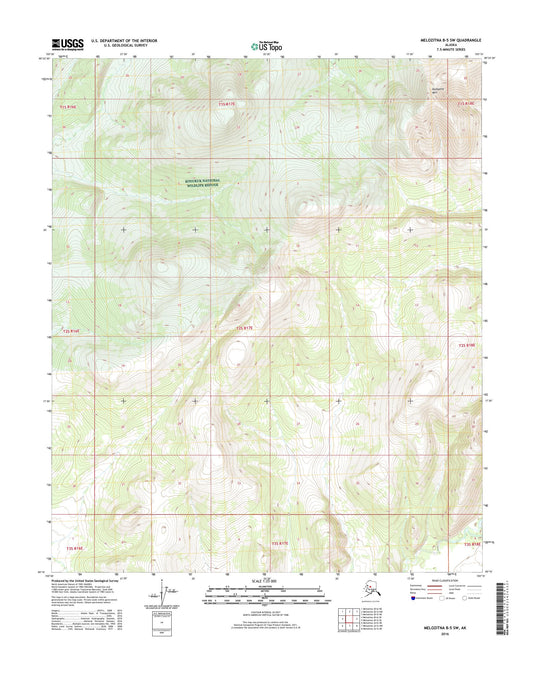 Melozitna B-5 SW Alaska US Topo Map Image