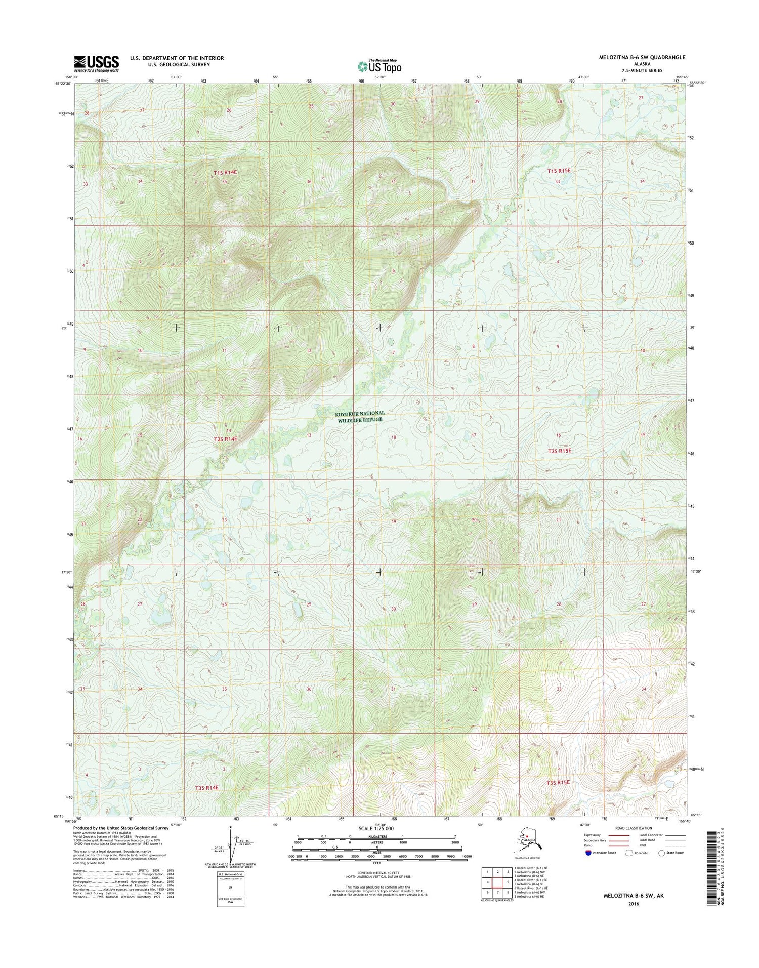 Melozitna B-6 SW Alaska US Topo Map Image