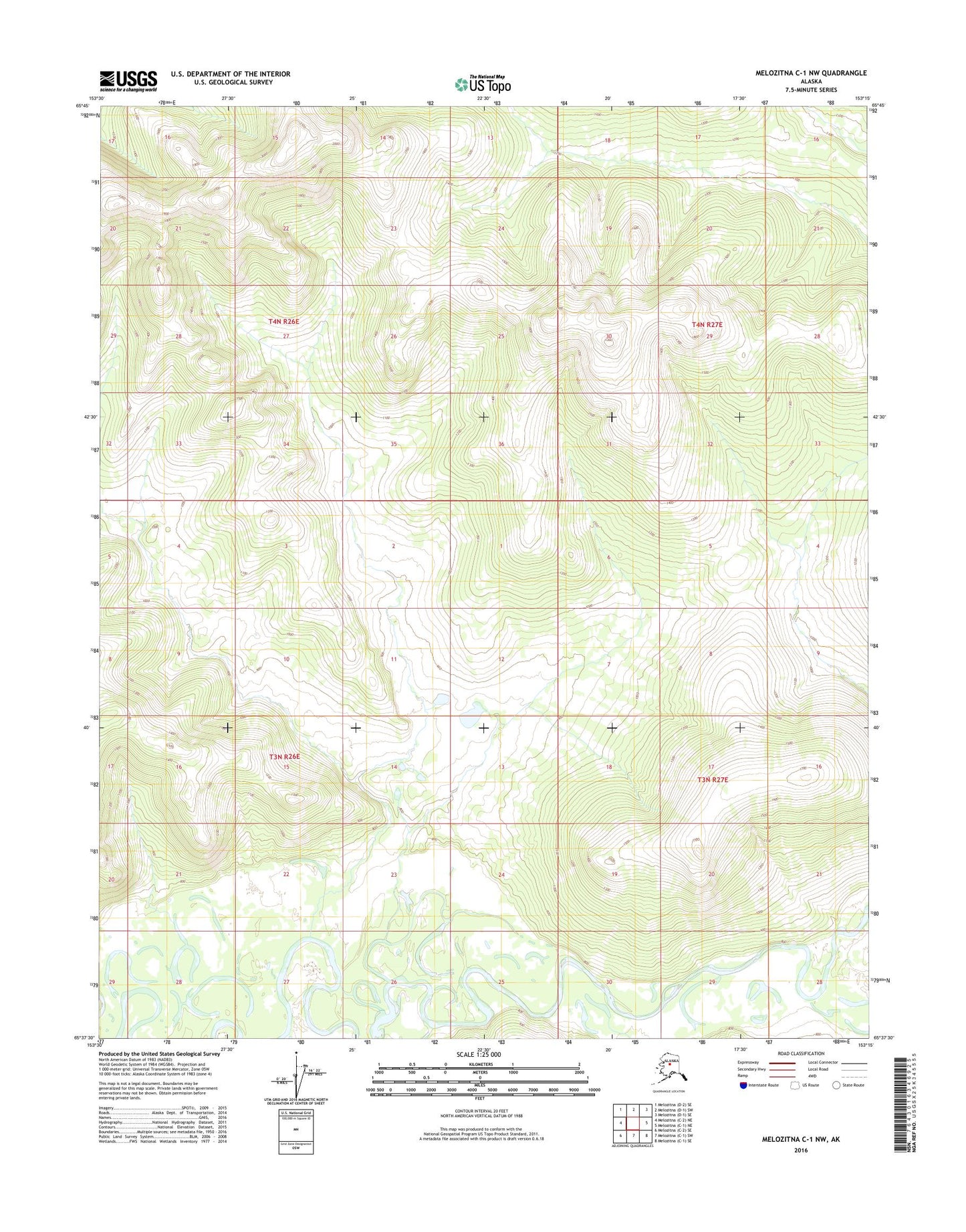 Melozitna C-1 NW Alaska US Topo Map Image