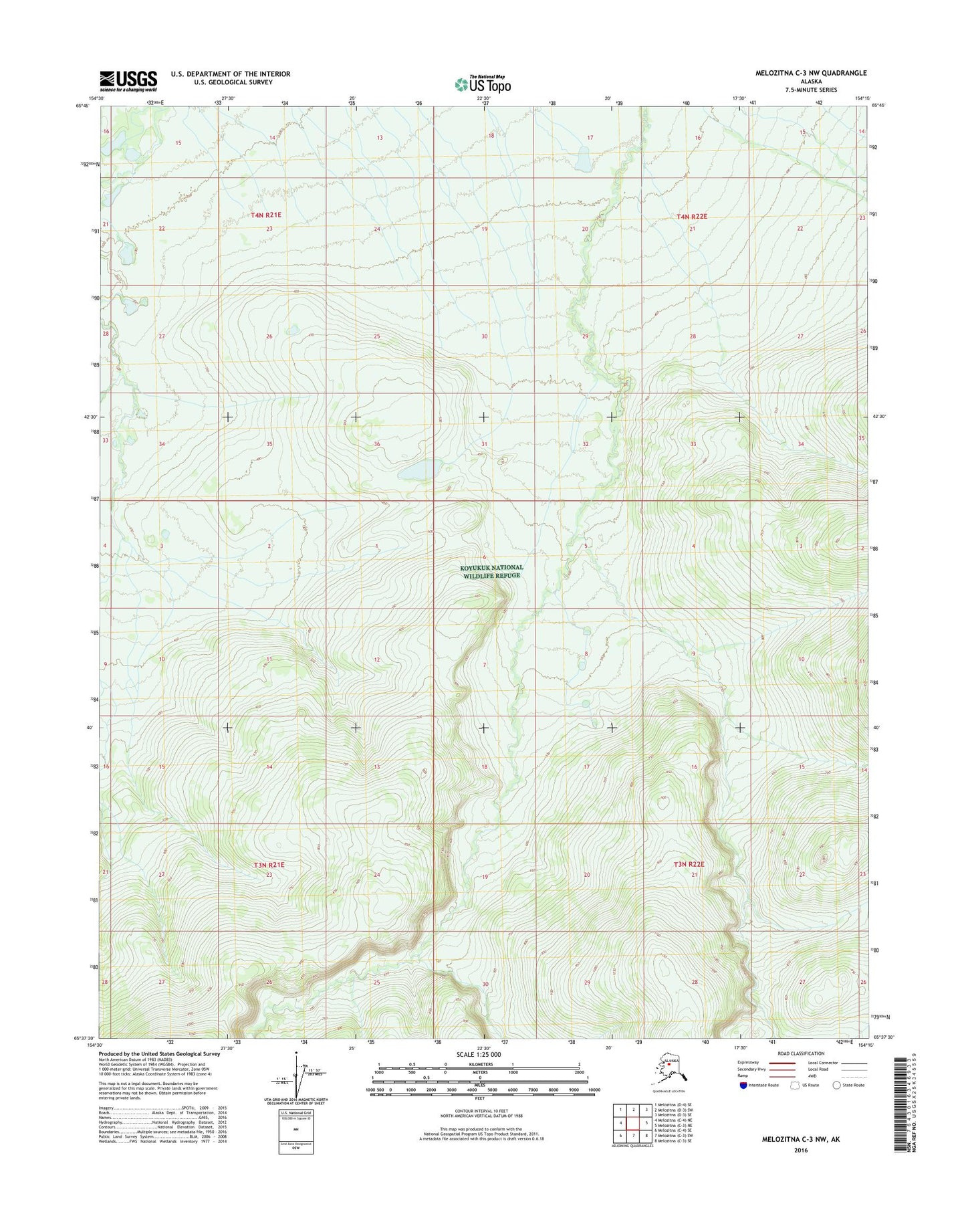 Melozitna C-3 NW Alaska US Topo Map Image