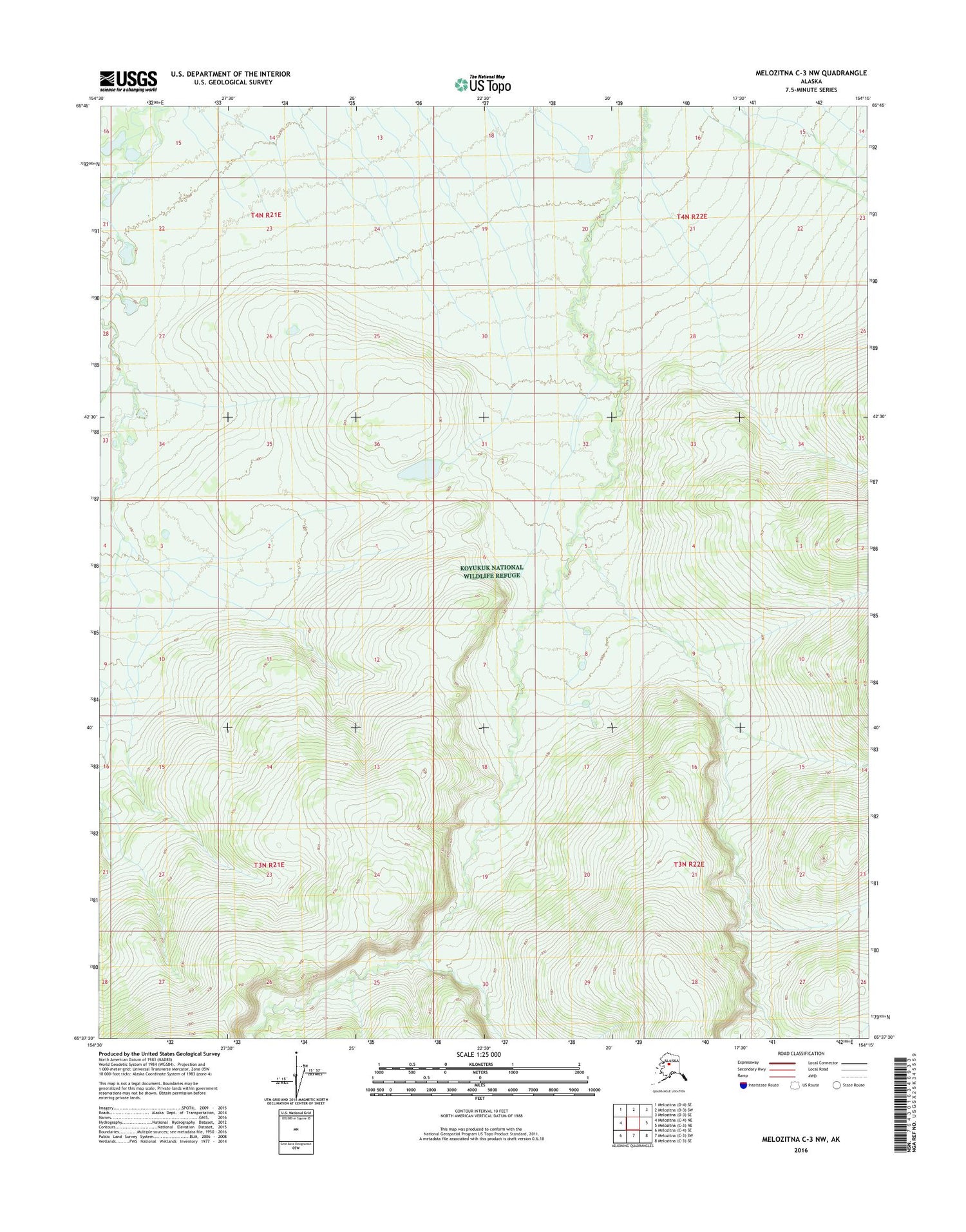 Melozitna C-3 NW Alaska US Topo Map Image
