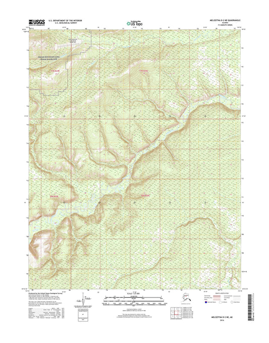 Melozitna D-2 NE Alaska US Topo Map Image