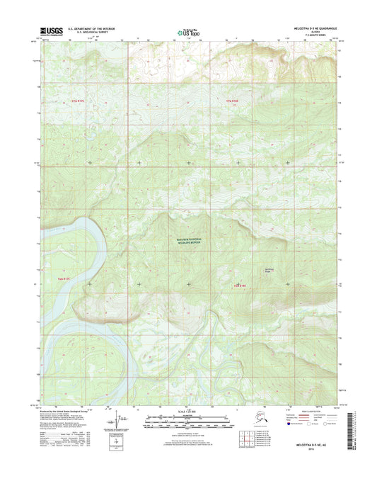 Melozitna D-5 NE Alaska US Topo Map Image
