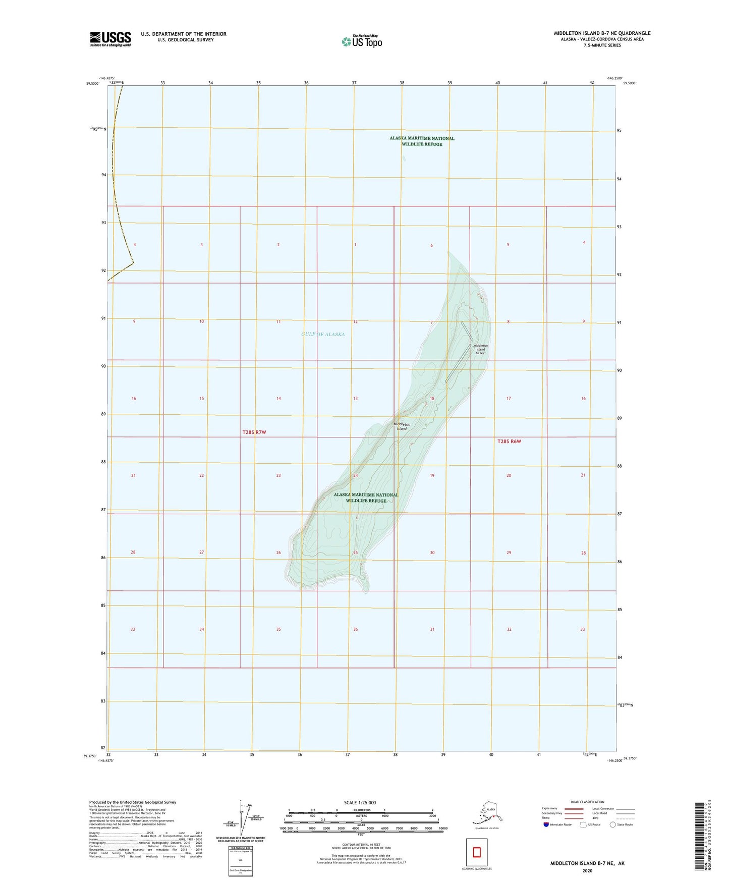 Middleton Island B-7 NE Alaska US Topo Map Image