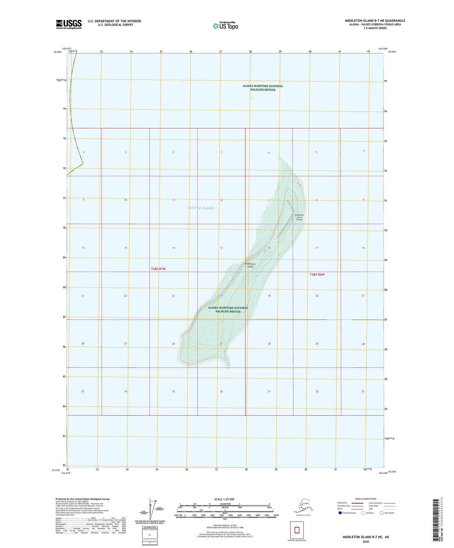 Middleton Island B-7 NE Alaska US Topo Map Image