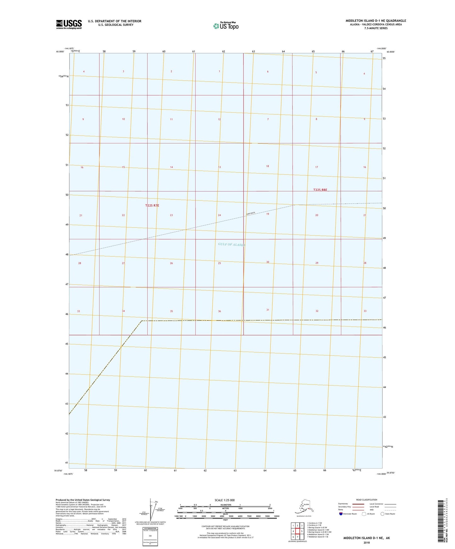 Middleton Island D-1 NE Alaska US Topo Map Image
