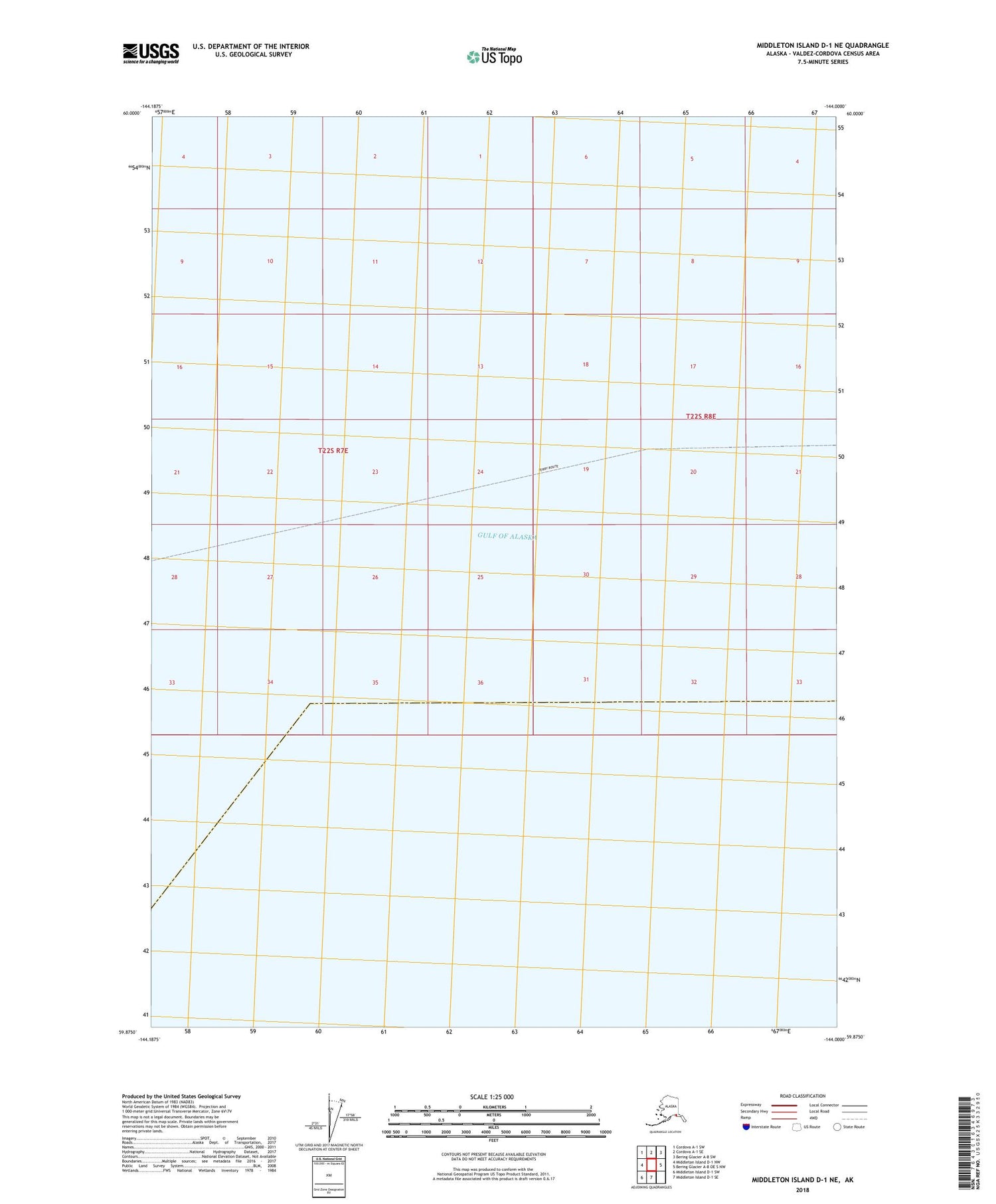 Middleton Island D-1 NE Alaska US Topo Map Image