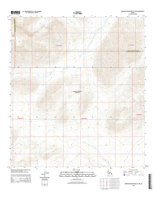 Misheguk Mountain A-4 NE Alaska US Topo Map Image