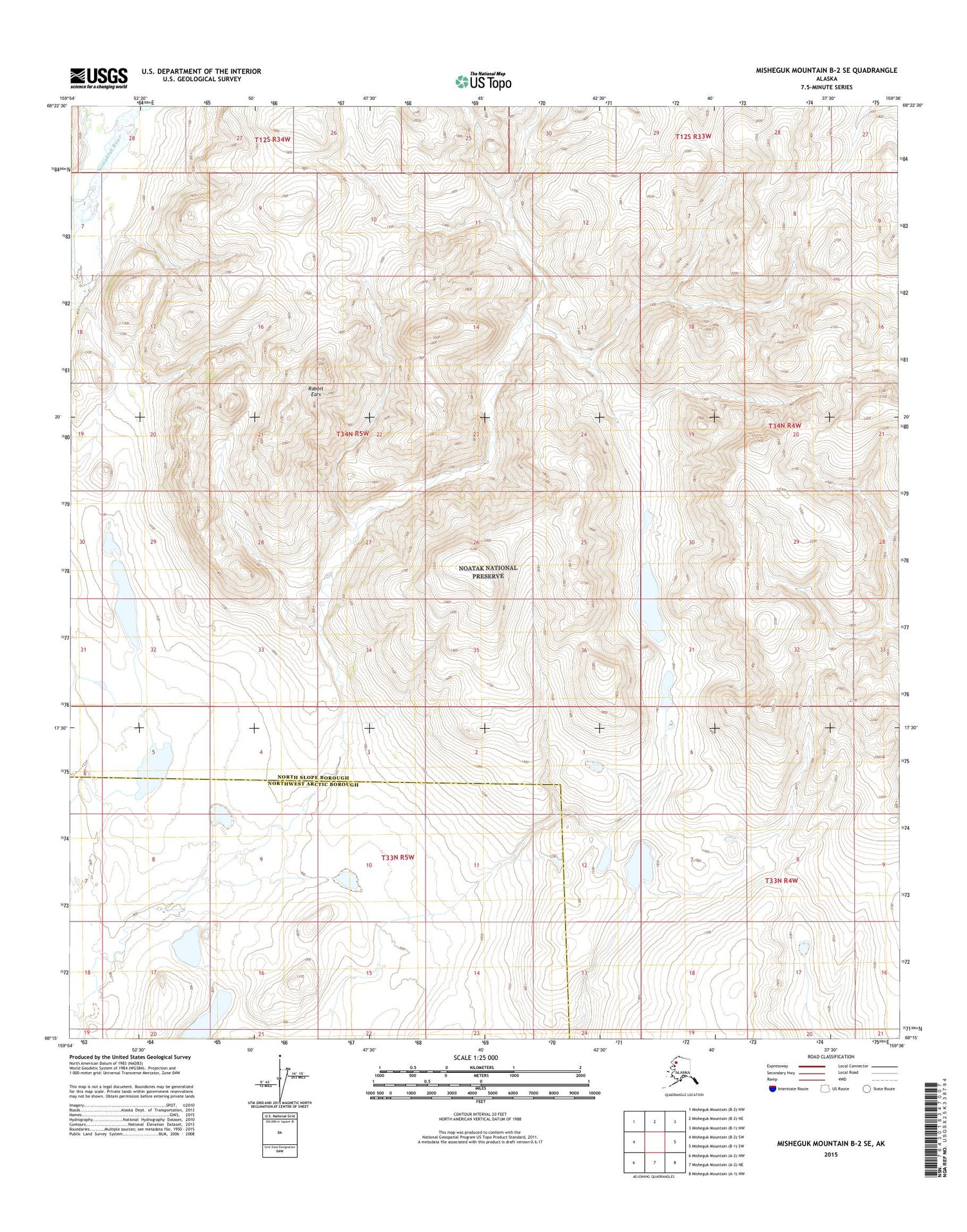 Misheguk Mountain B-2 SE Alaska US Topo Map Image