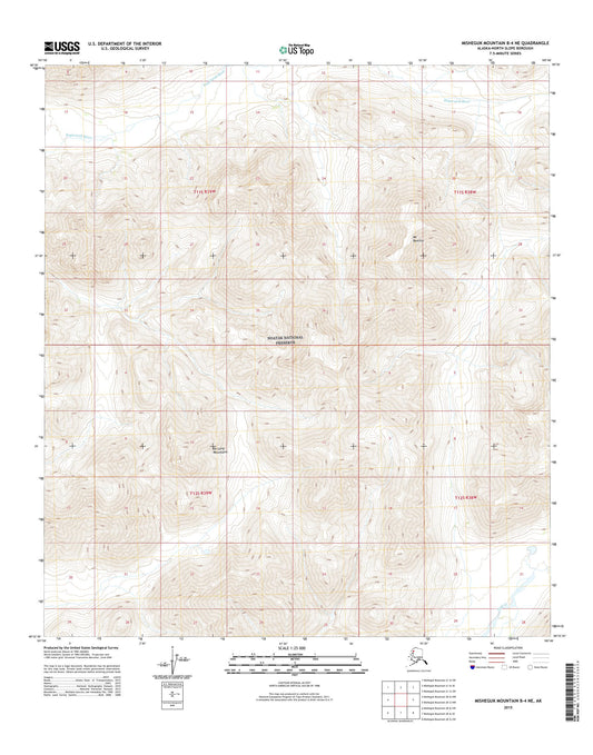 Misheguk Mountain B-4 NE Alaska US Topo Map Image