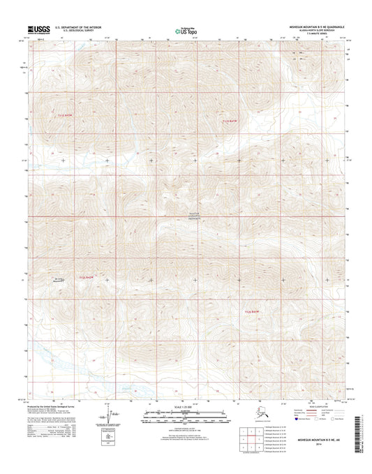 Misheguk Mountain B-5 NE Alaska US Topo Map Image