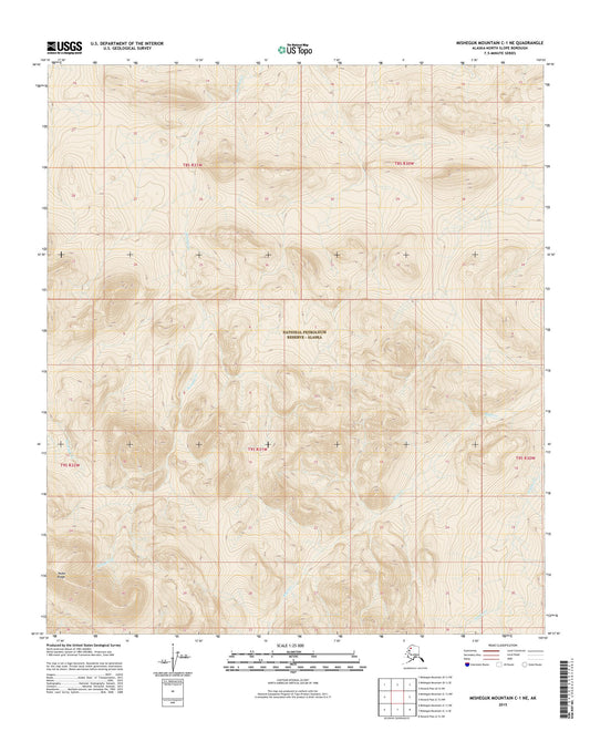 Misheguk Mountain C-1 NE Alaska US Topo Map Image