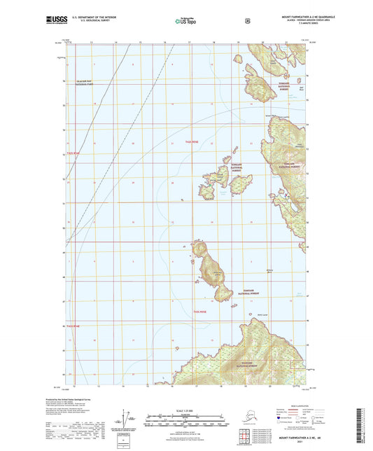 Mount Fairweather A-2 NE Alaska US Topo Map Image