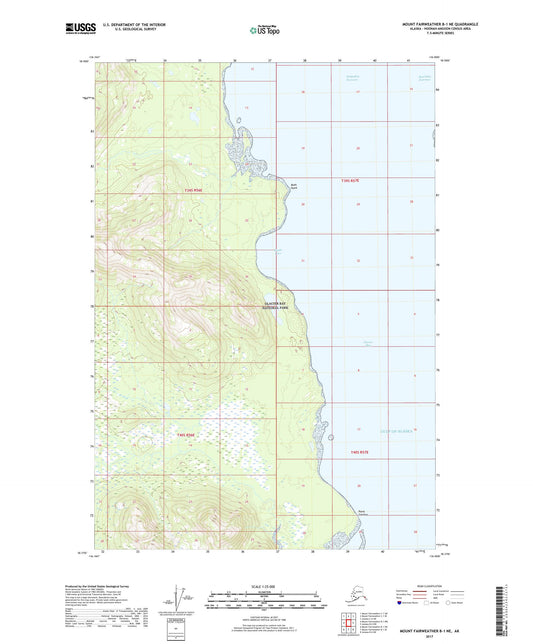 Mount Fairweather B-1 NE Alaska US Topo Map Image