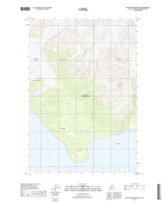 Mount Fairweather B-4 NE Alaska US Topo Map Image